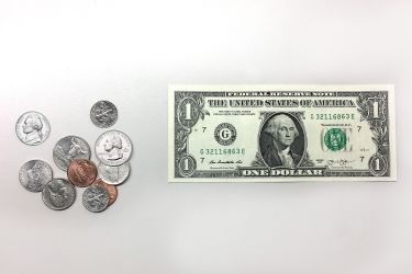 Change & One Dollar Bill